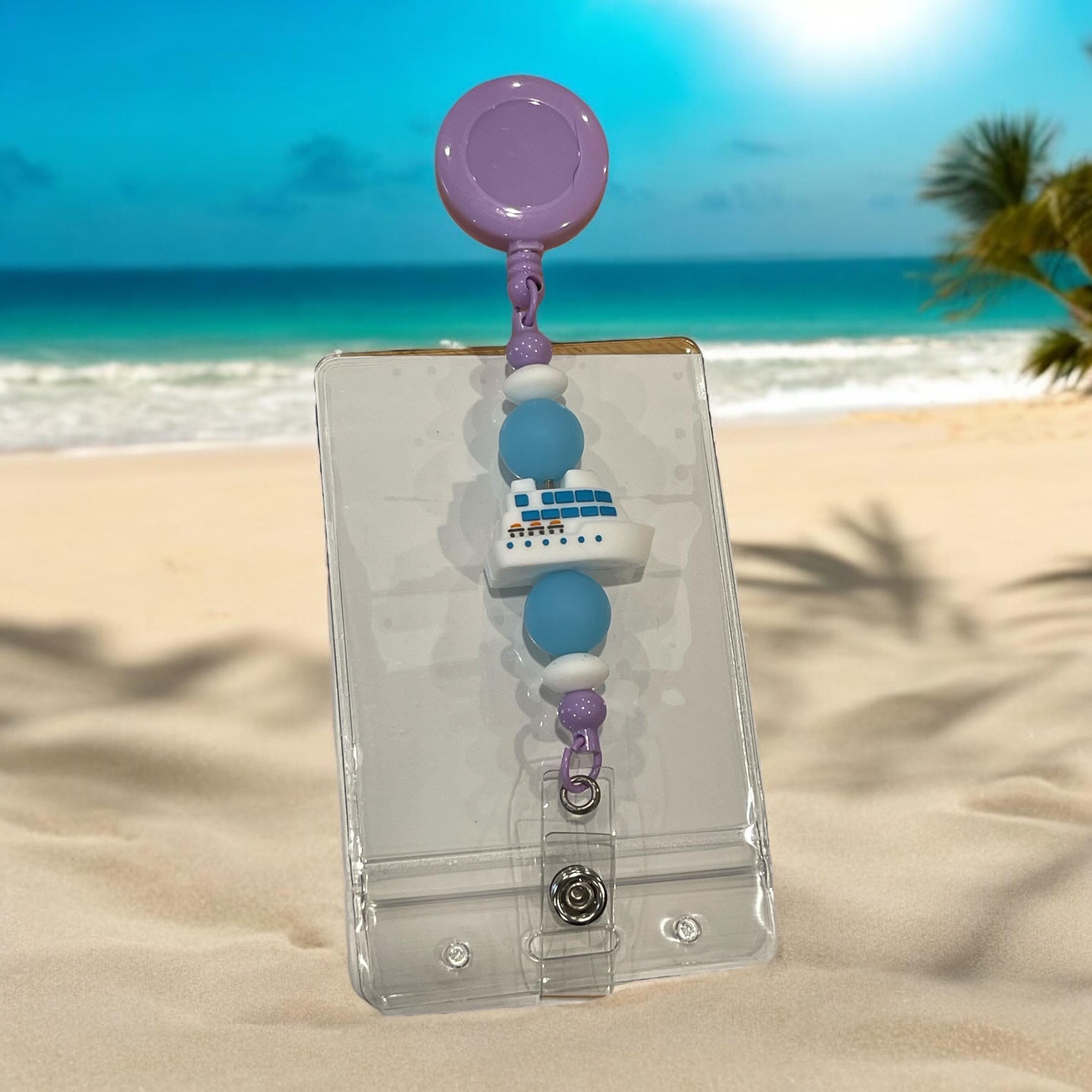 Cruise Badge Reel with Card Holder | Cruise Essentials | Retractable ID Holder for Ship Cards | Cute Cruise Accessory - Thumbnail 3