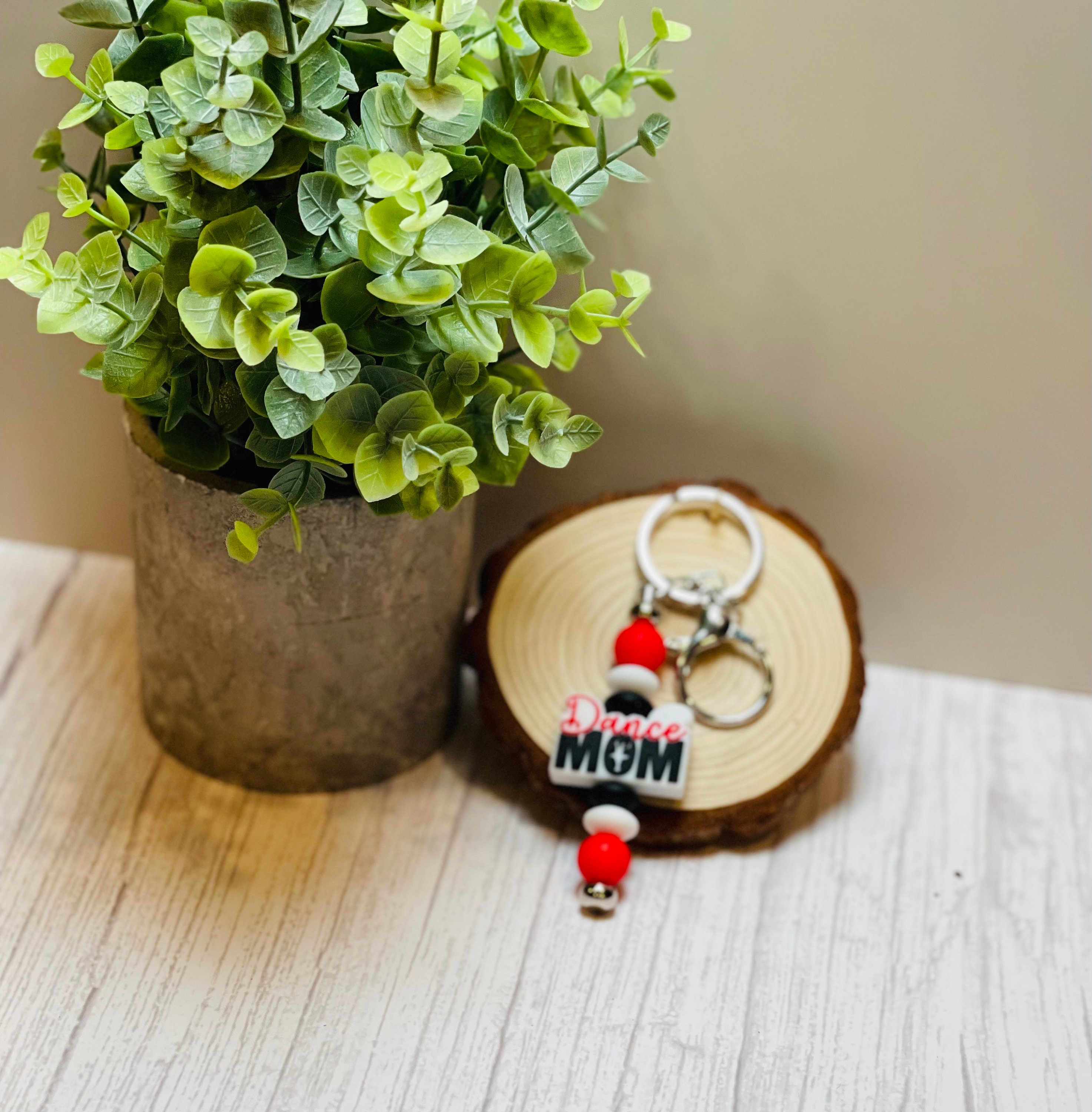 Dance Mom Silicone Beaded Silver Keychain - Thumbnail 2