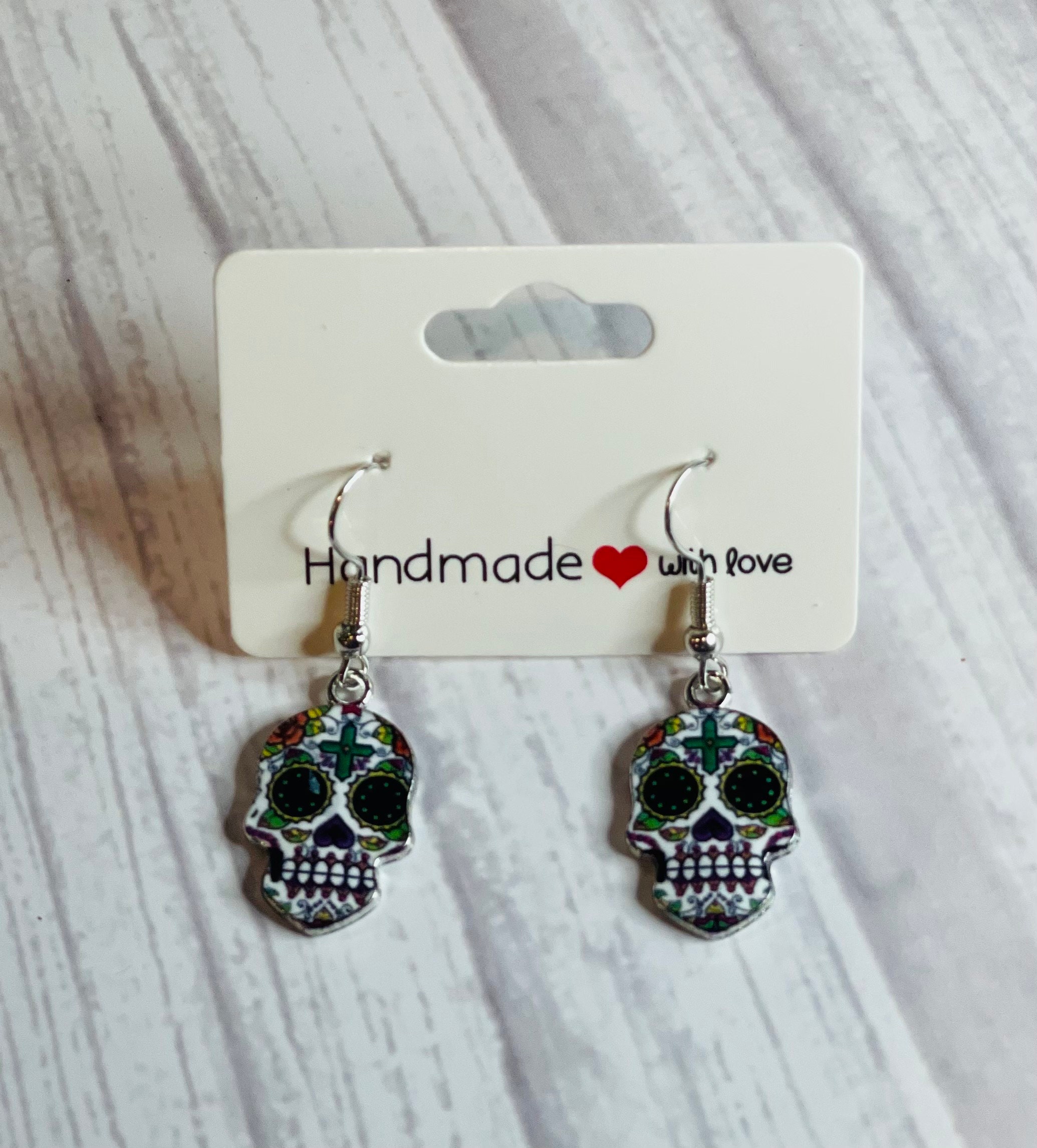 Sugar Skull Earrings for Women | Day of the Dead Jewelry | Festival Accessories - Thumbnail 5