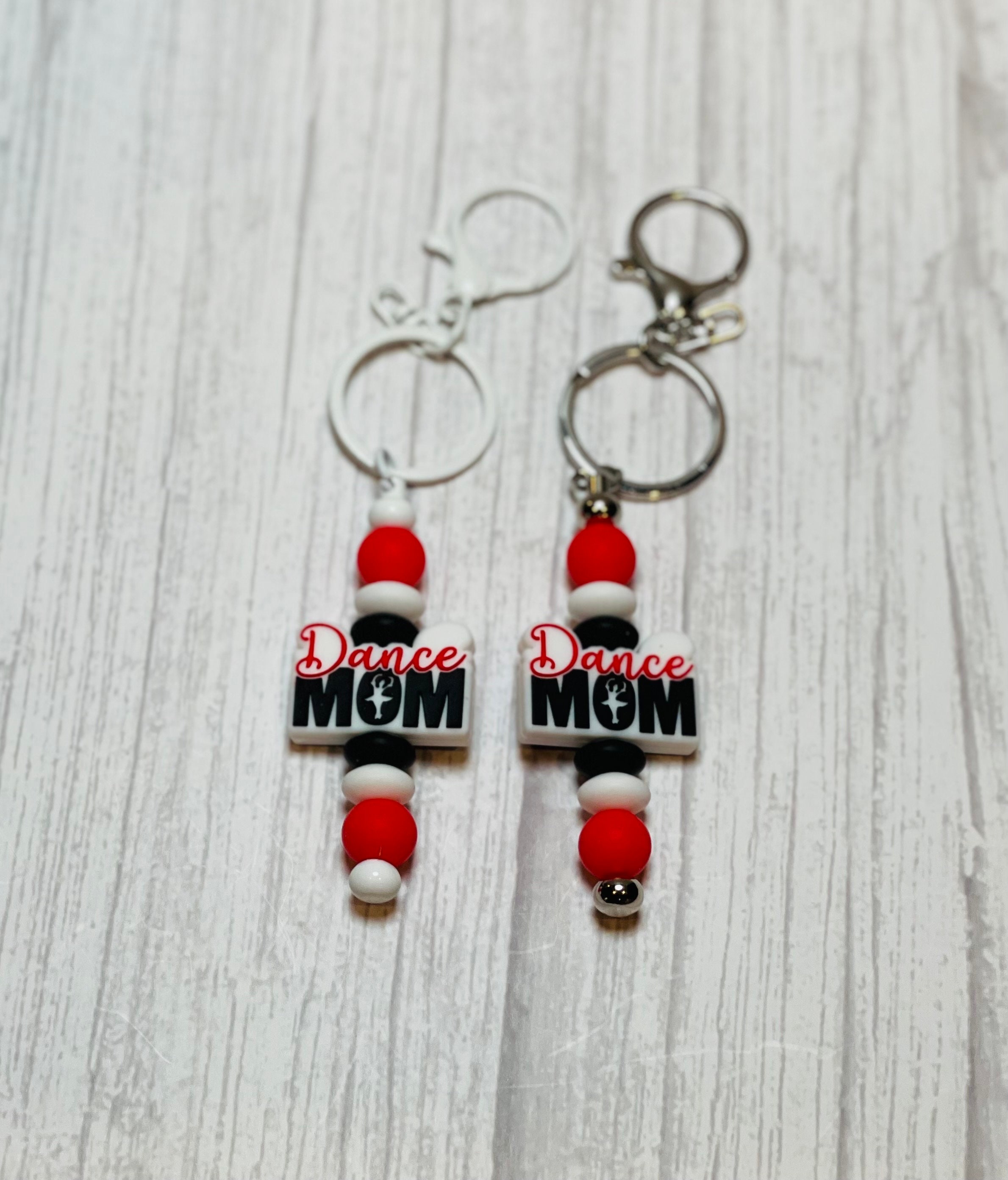 Dance Mom Silicone Beaded Silver Keychain - Thumbnail 3