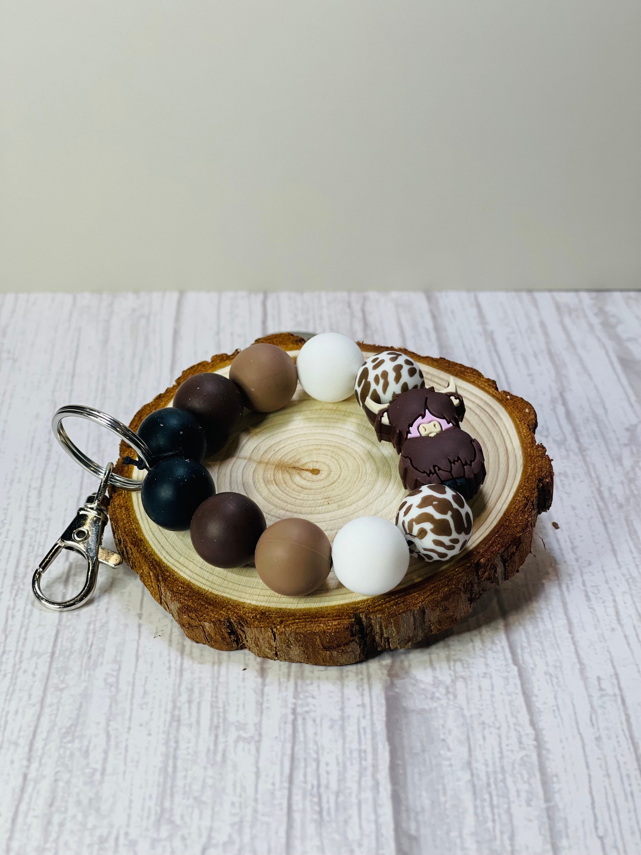 Highland Cow Silicone Wristlet Keychain - Thumbnail 3