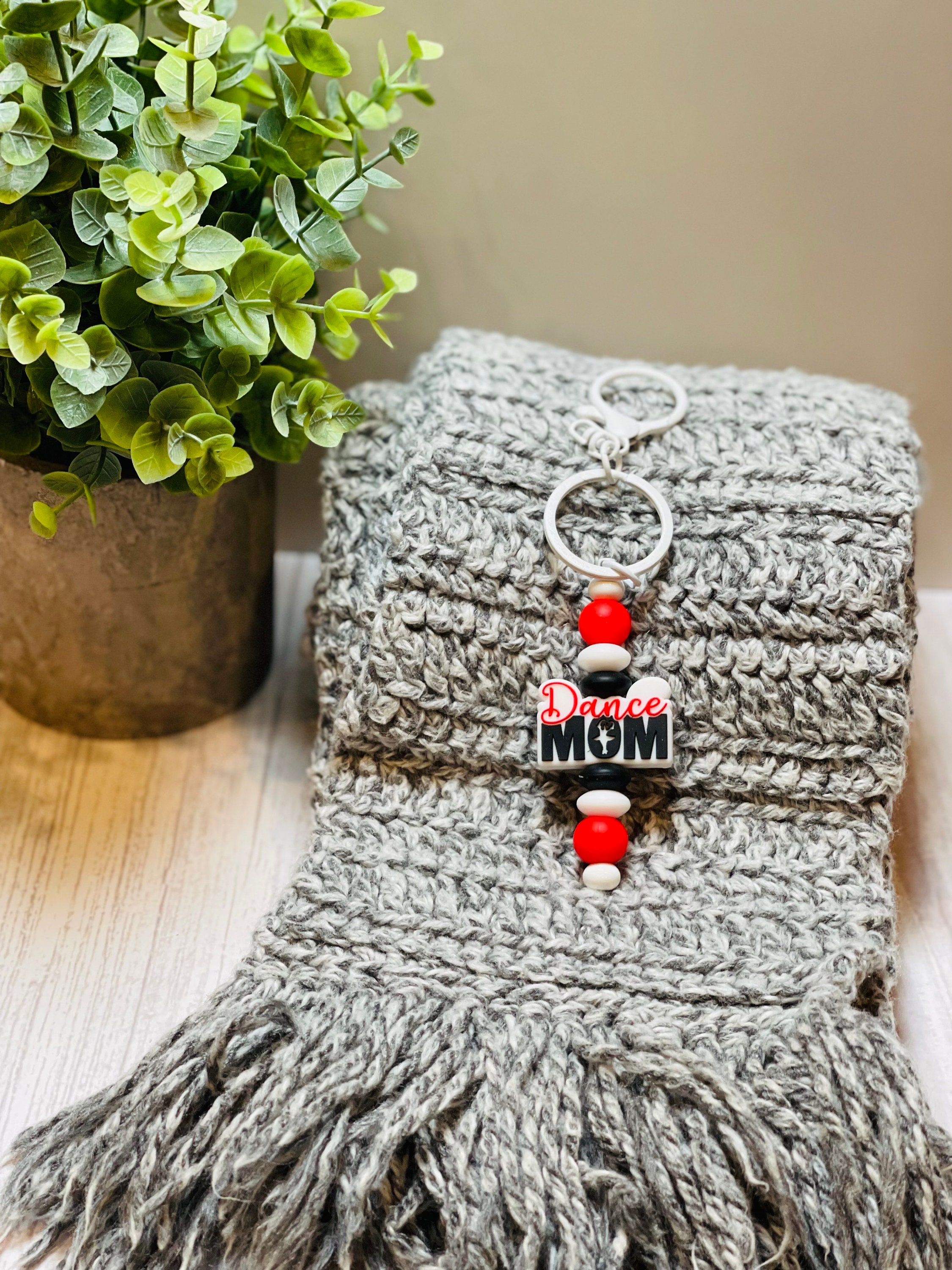 Dance Mom Silicone Beaded White Keychain - Thumbnail 2