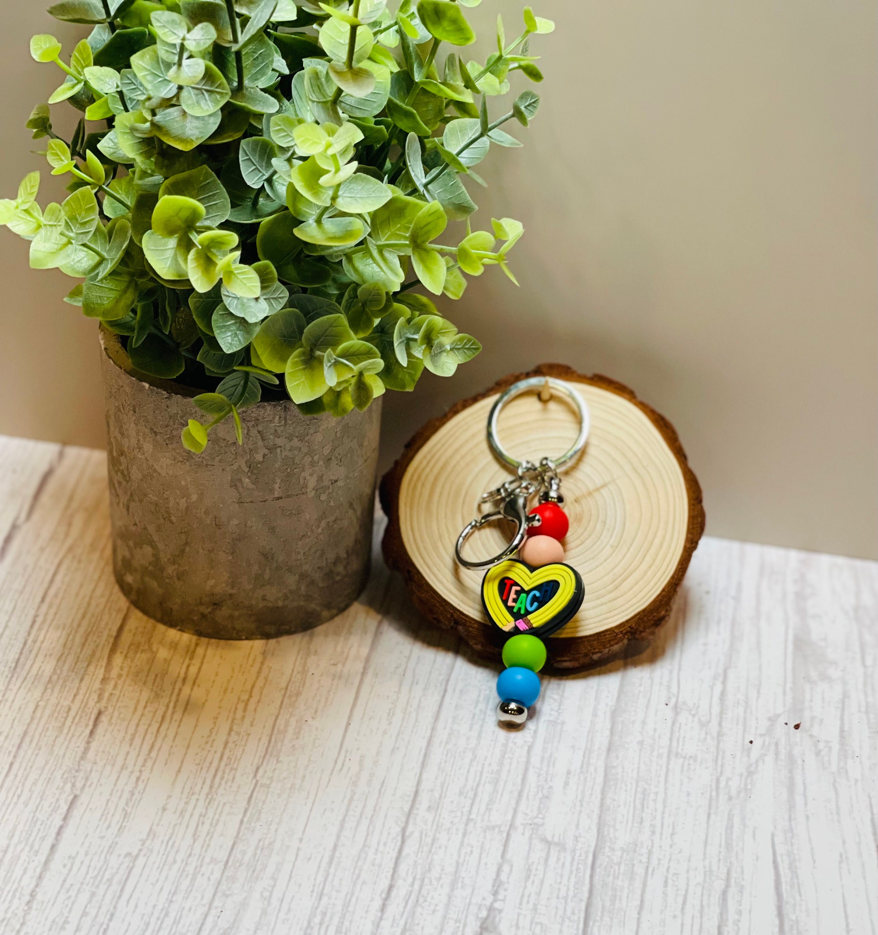 Teach Silicone Beaded Keychain - Thumbnail 3