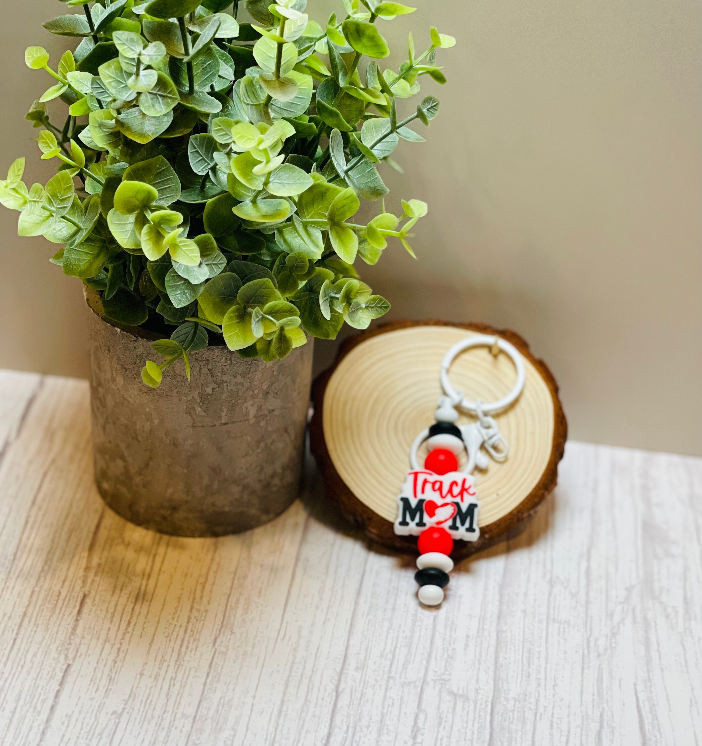 Track Mom Silicone Beaded  Keychain - Thumbnail 3