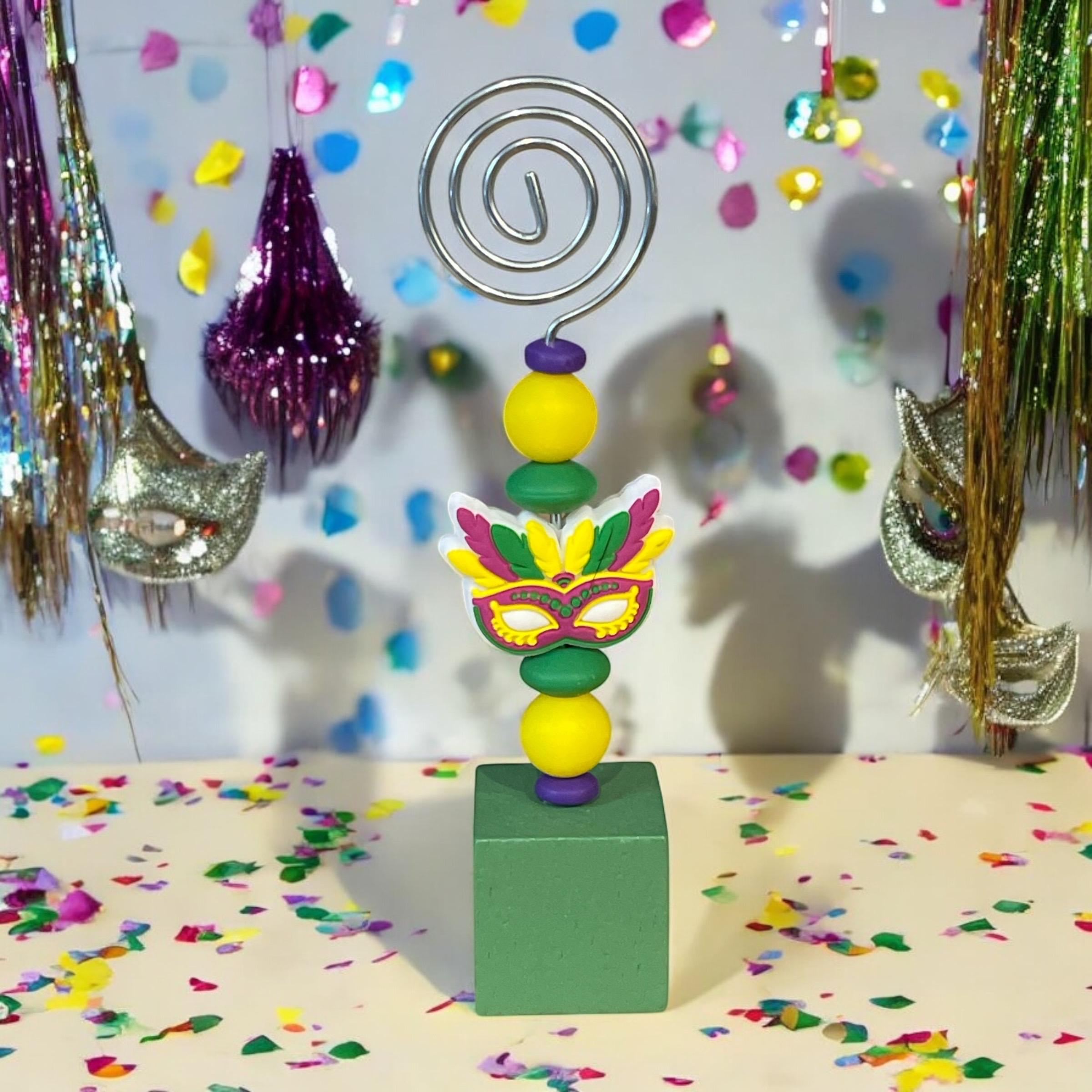 Colorful Mardi Gras Mask Photo Clips - Unique Event Decor - Thumbnail 4