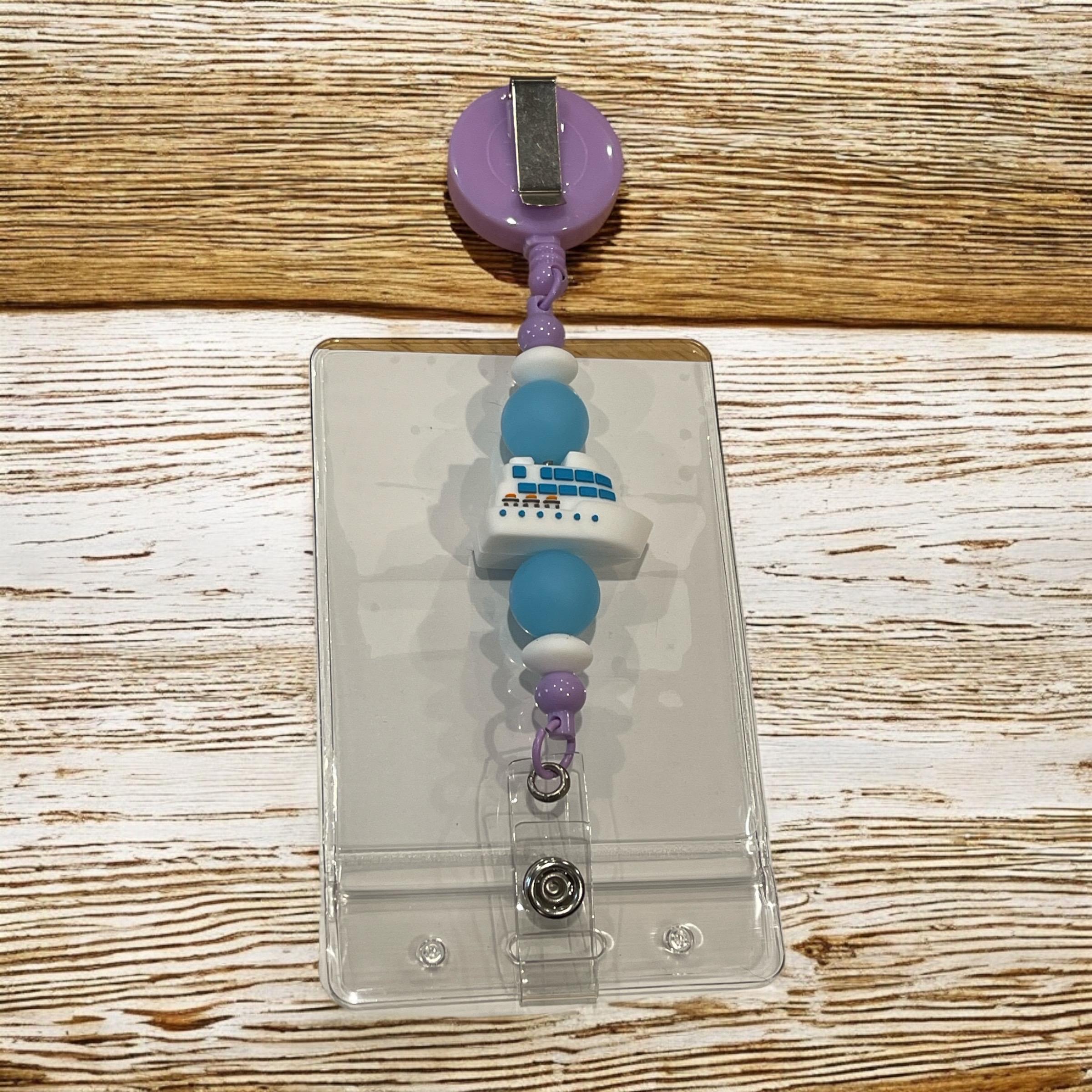 Cruise Badge Reel with Card Holder | Cruise Essentials | Retractable ID Holder for Ship Cards | Cute Cruise Accessory - Thumbnail 2