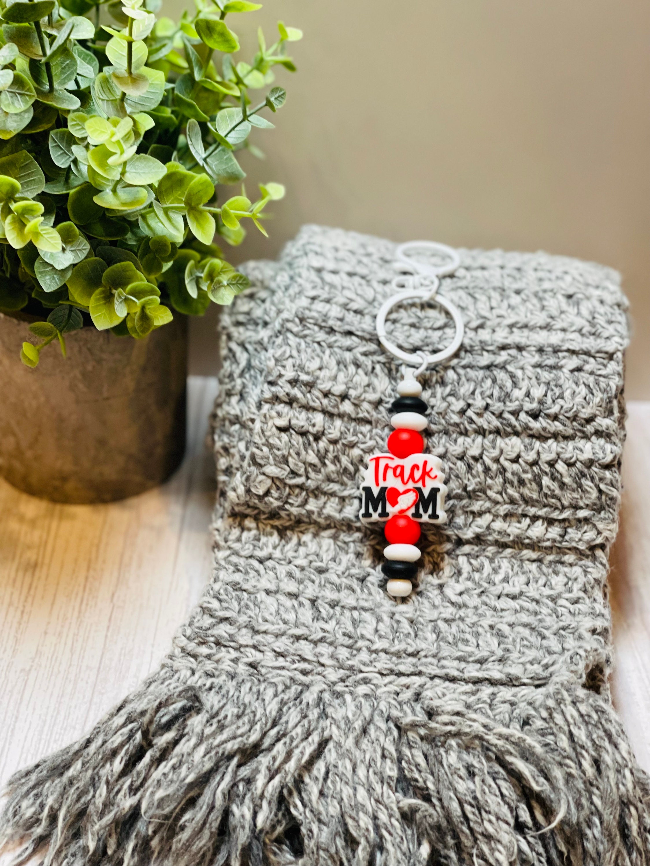 Track Mom Silicone Beaded  Keychain - Thumbnail 2