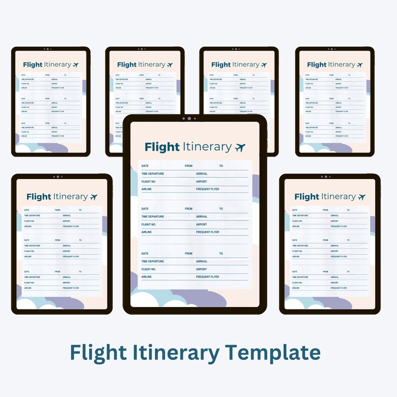 Modern Flight Itinerary Template Organize Your Travel Plans With Style