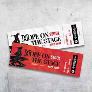 HOPE on the STAGE Konzertticket | Bearbeitbares und druckbares J-Hope von BTS Ticket | Digitales Hobi-Ticket |  Kpop-Konzert