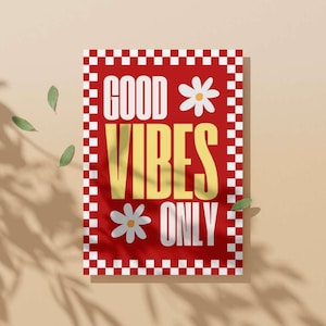 Good Vibes Poster Set | 10 Different colors | Retro poster design | Colorful posters
