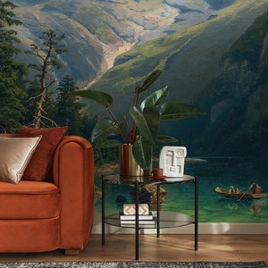 Peel And Stick Wallpaper Abstract , Wall Mural Landscape , Dark  Wallpaper ,Landscape Painting Wall Mural , Removable Wallpaper,