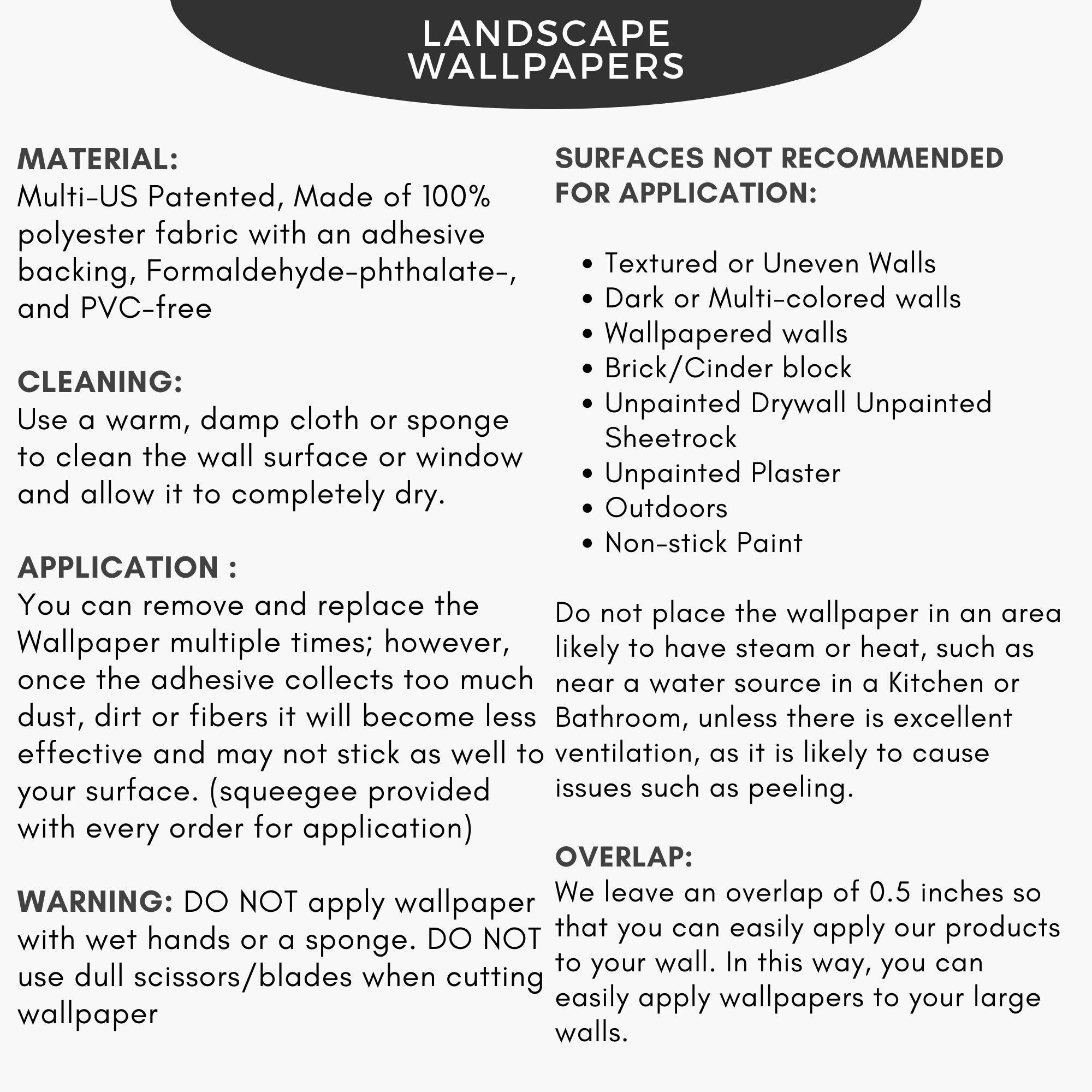 Panoramic Landscape Wall Mural, Wallpaper for Kids Room , Peel and