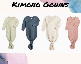 organic cotton baby gown| kimono gowns| home coming gift| baby clothing| soft gowns| baby outfit| 100% cotton