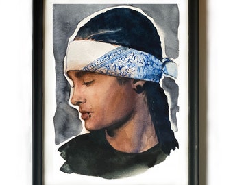 Tom Kaulitz Kunstdruck - Aquarell Illustration