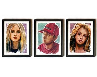 Celebrity Art Prints - Watercolour Illustrations