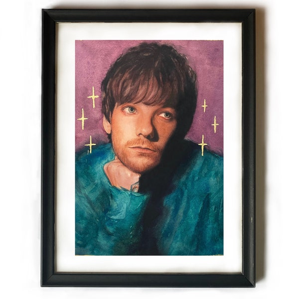 Louis Tomlinson Art Print - Watercolour with Gold Leaf