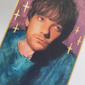 Louis Tomlinson Kunstdruck Aquarell mit Blattgold Bild 2