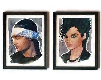 Tom & Bill Kaulitz Art Prints - Aquarell Illustrationen