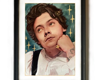 Harry Styles Magical Art Print - Watercolour with Gold Leaf