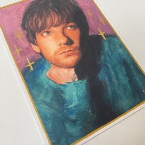 Louis Tomlinson Kunstdruck Aquarell mit Blattgold Bild 3