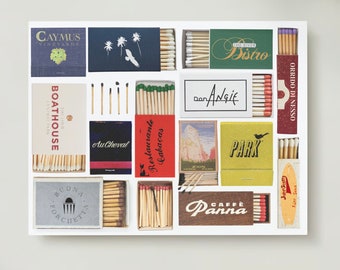 CUSTOM MATCHBOOK PRINT, Restaurants, Hotels, Favorite Spots into a Print, Great Personalized Gift for him, Personalized Gift for her