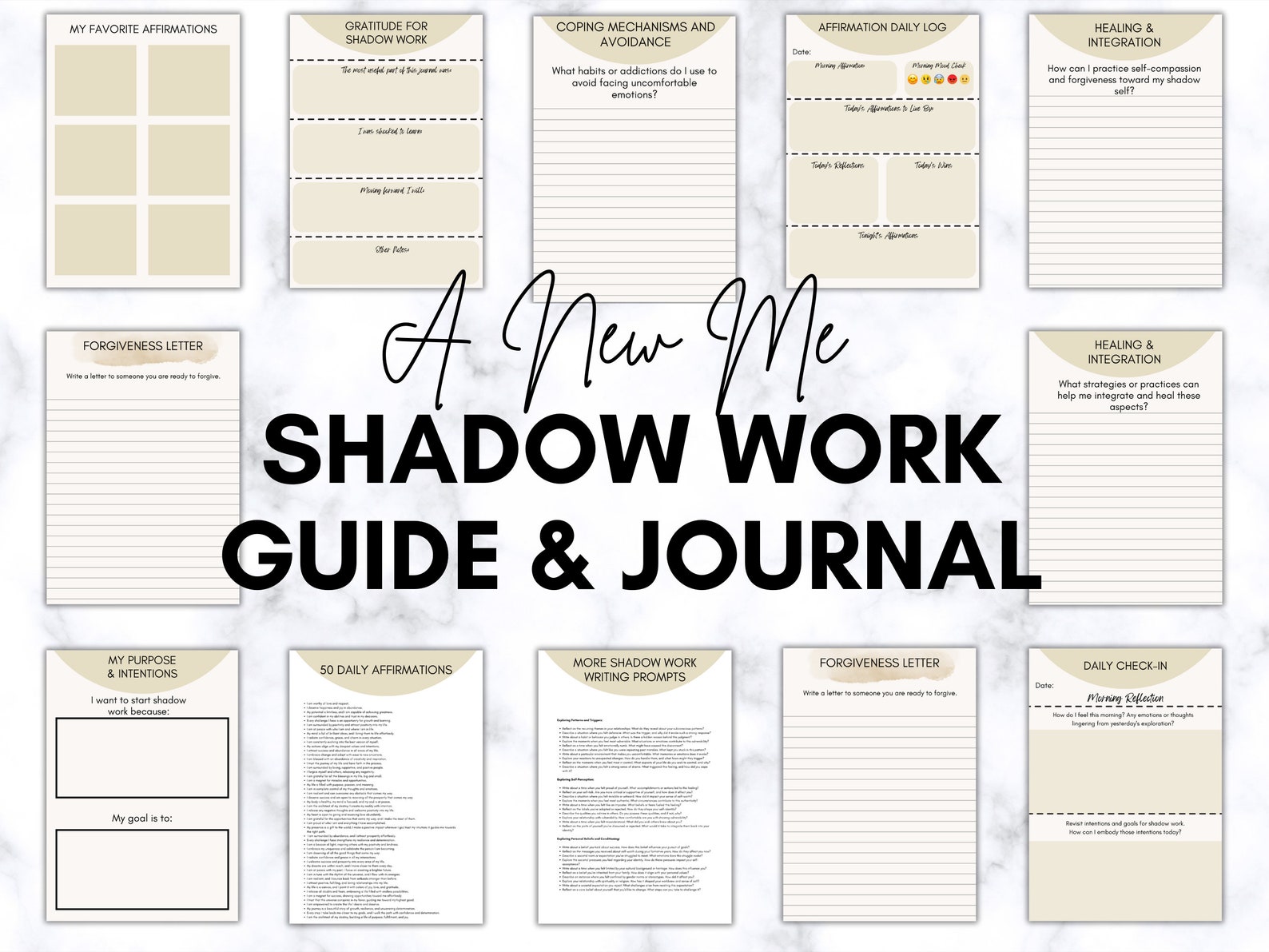 Shadow Work Journal Pages, 100+ Shadow Work Journal Prompts, Printable ...