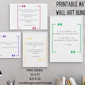 Math Classroom Decor, High School Math Classroom Decor, Math Posters, Math Teacher Gift, Classroom Posters, Homeschool Decor, Math Art