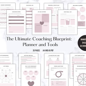 Life Coach Planner | Coaching Worksheets | Coaching Workbook | Coaching Planner Printable | Coaching Journal | 1-1 Coach | Therapy Journal