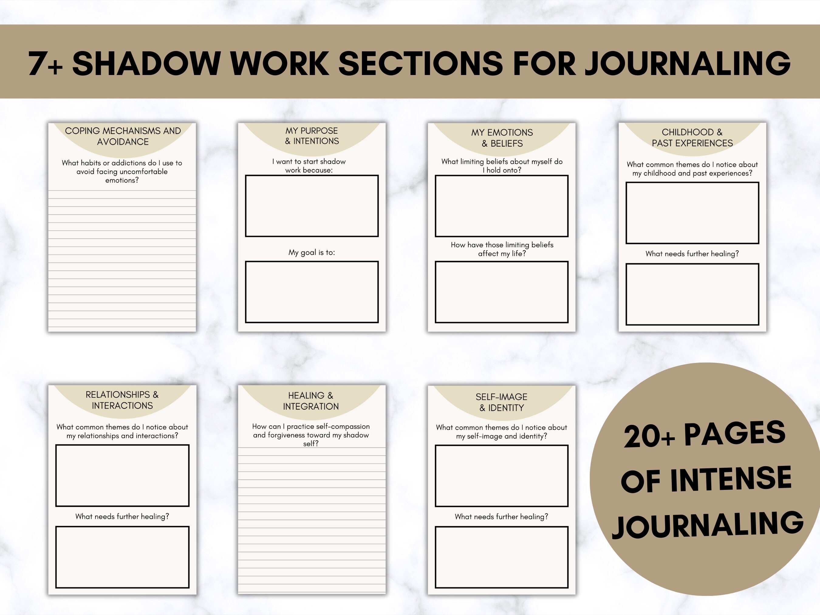 Shadow Work Journal Pages, 100+ Shadow Work Journal Prompts, Printable ...