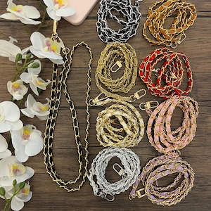 Lanière bandoulière élégante pour téléphone avec chaîne de luxe pour téléphones, bandoulière pour étuis de téléphone et sacs à main Polyvalent Élégant Élégant
