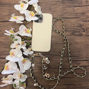 Chaîne pour téléphone de luxe, sangle pour téléphone en cuir, chaîne pour téléphone à bandoulière élégante et élégante, sangle pour téléphone mains libres, accessoires pour téléphone et sac à main pour femme