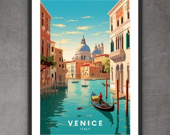 Impression Venise | Affiche de voyage Venise | Affiche Venise | Impression de voyage à Venise | Impression de voyage rétro | affiche de voyage rétro | Venise