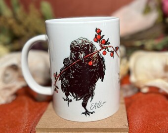 Crow With Berries 15oz Mug (No Background)