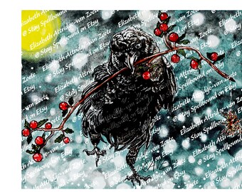 Crow With Berries 15oz Mug