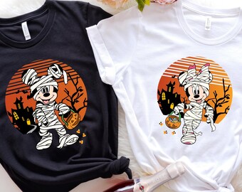 Disney Halloween Minnie Mickey Shirt,Custom Disney Halloween Family Cute Tshirt,Mickey Minnie Halloween Funny Shirt,Disneyland Halloween Tee