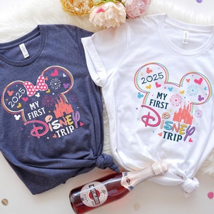 2025 My First Disney Trip Custom Shirt,Custom Family Matching Disney Trip Tee,Disney First Trip Shirt,My First Disney Trip Couple Shirts