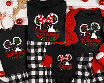Disney Christmas 2025 Custom Shirt,Custom Disney Christmas Tshirt,Disney Christmas Trip Tee,Disney Family Matching Christmas Shirts,Xmas Tee