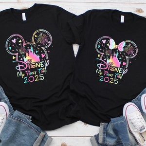 Disney My First Trip 2025 Custom Shirt,Custom Family Matching Disney Trip Tee,Disney First Trip Colorful Shirt,My First Disney Trip Couple