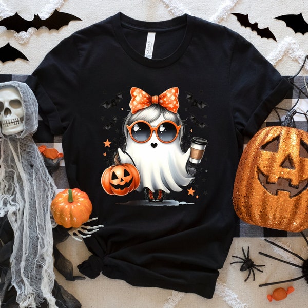 Halloween Cute Ghost Girl Shirt,Spooky Season Shirts,Halloween Funny Ghost Girl Tshirt,Halloween Cute Sweatshirt,Some Boo Girl Ghost Tee
