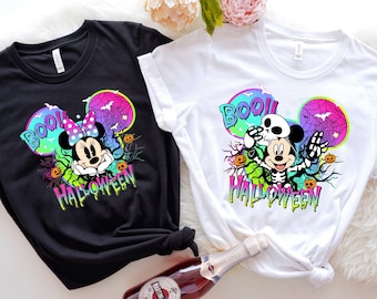 Disney Halloween Boo Minnie Mickey Tshirt,Custom Disney Boo Tshirt,Disney Family Halloween Party Shirts,Disneyland Halloween Boo Shirts