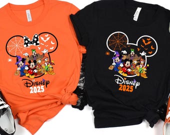 Custom Disney Halloween Family Trip Shirt,Disney Character Halloween Tee,Disney 2025 Halloween Tshirt,Disney Family Vacation Halloween Shirt
