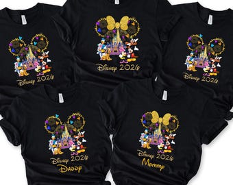 Custom Family Disney 2026 Shirts,Family Matching 2026 Disney Tshirt,Disney 2026 Bright Shirts,Disney Funny 2026 Shirts,Personalized Disney