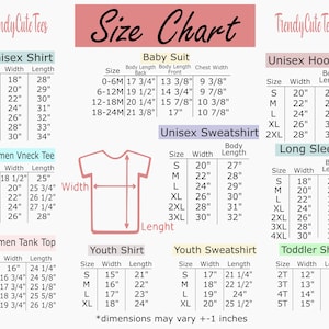 a size chart for a baby girl's t - shirt