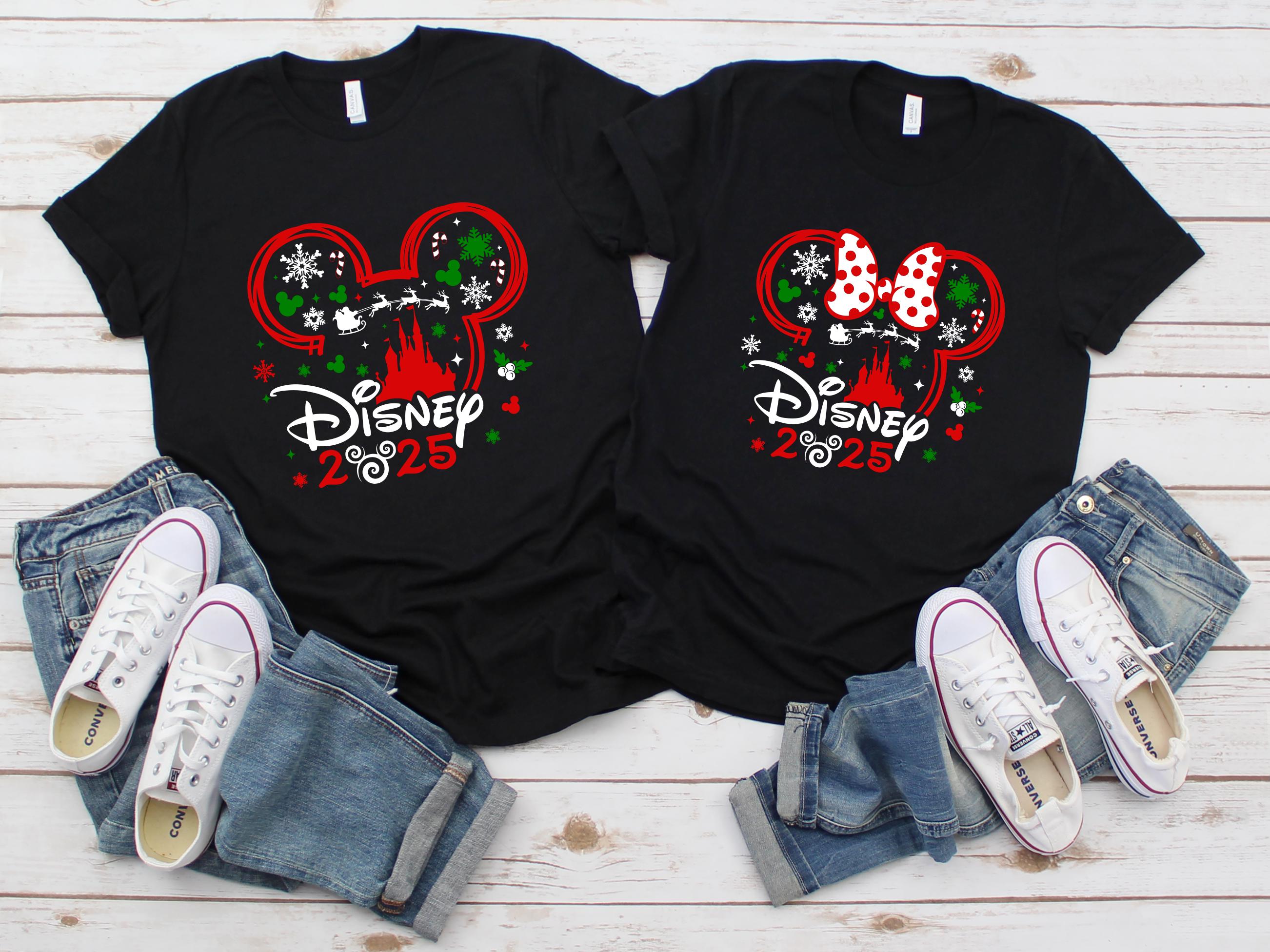 Disney Christmas 2025 Custom Shirt,Custom Christmas Disney Tshirt,Disney Family Matching Christmas Tee,Christmas Disney Trip Tee,Disney Xmas