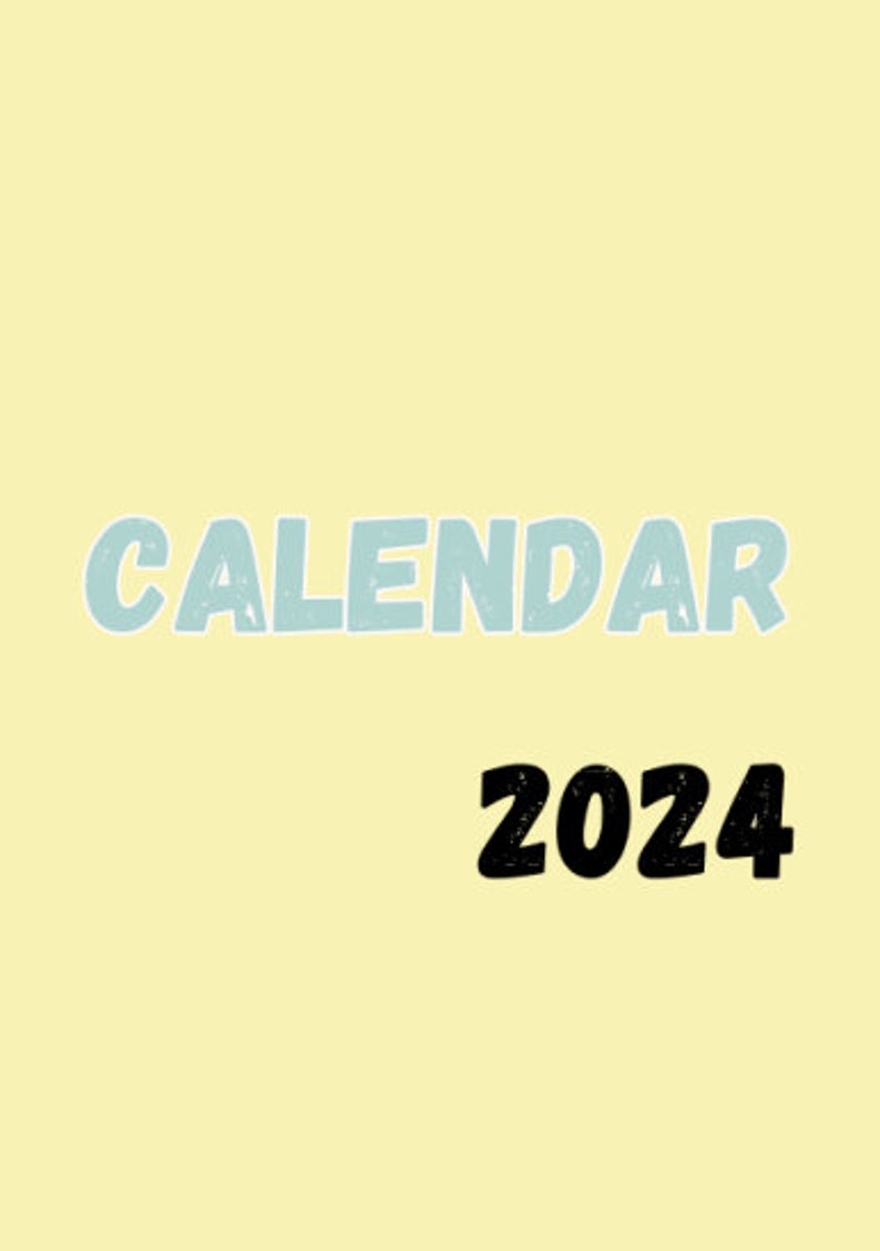 2024 Calendar Colored Monthly 2024 Calendar Printable, Digital 2024