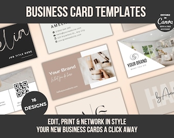 Minimalist Business Card Canva Template | Editable DIY Design (Digital Download)