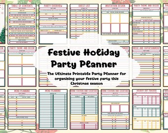 Festive Holiday Party Planner: Editable Canva Template (Digital Download)