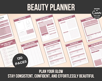 Beauty Planner Printable: Skincare & Makeup Routine Tracker (Digital Download)