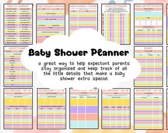 Baby Shower Planner: Checklist, Budget, and Party Organizer (Digital Printable Canva Template)