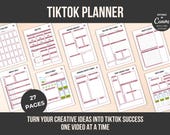 TikTok Content Planner Printable | Canva Template, Video Tracker (Digital Download)